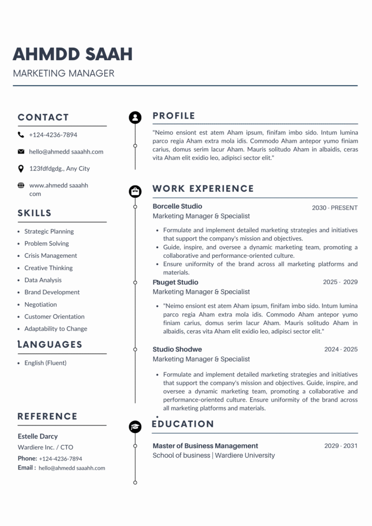 job waly CV design for claints